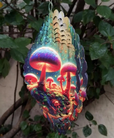 Foto de COLGANTE HONGOS MAGICOS PINTADOS 20 CM.