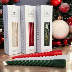 Foto de VELAS NAVIDEÑAS TORNEADAS 20CM. CAJA X6
