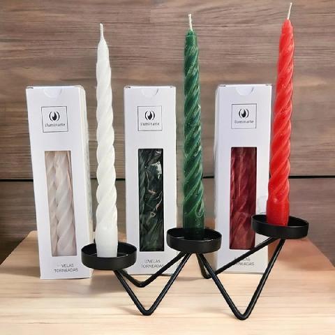 Foto de VELAS NAVIDEÑAS TORNEADAS PREMIUM 20CM. CAJA X3