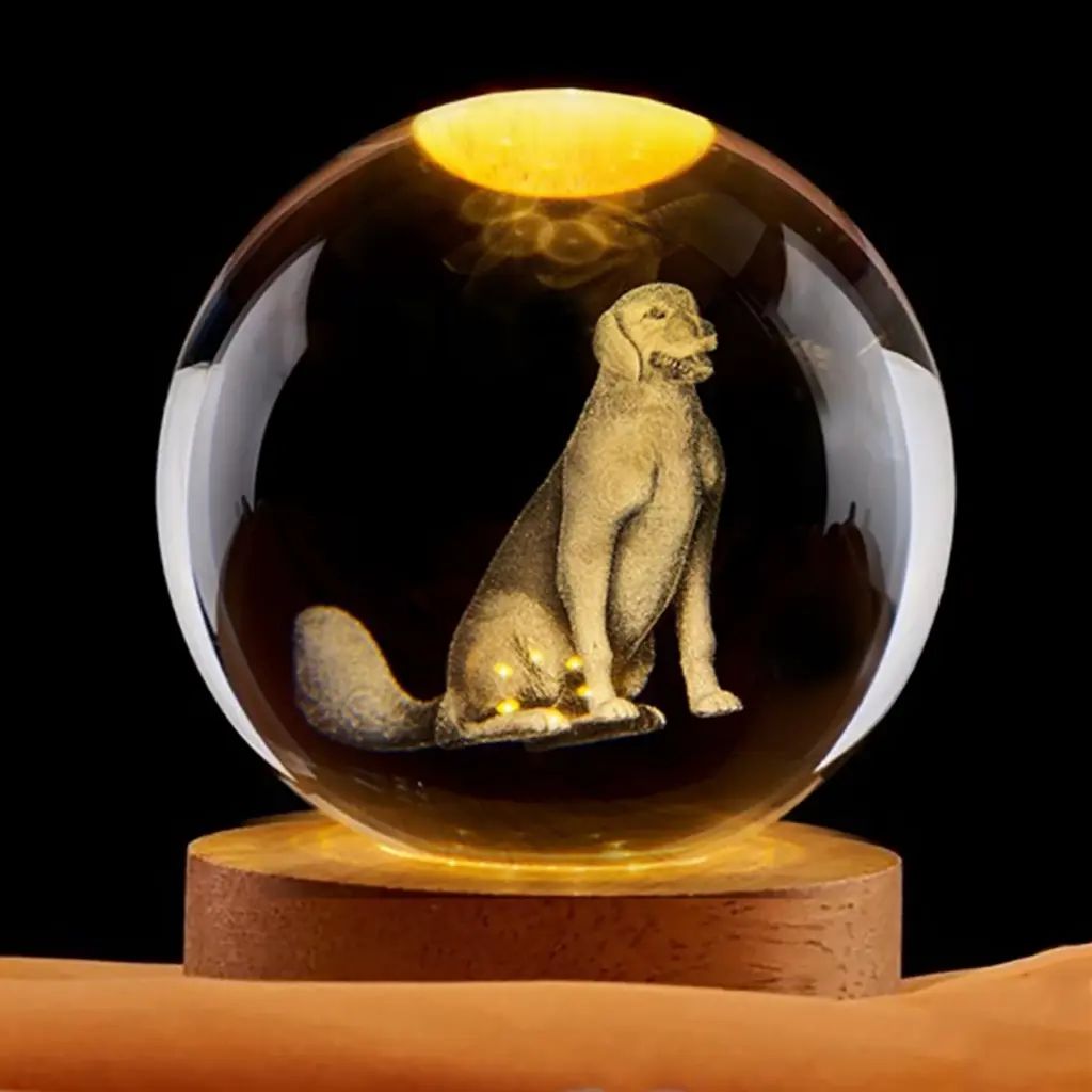 Foto de LAMPARA ESFERA DE VIDRIO- PERRO AMIGO 6CM.