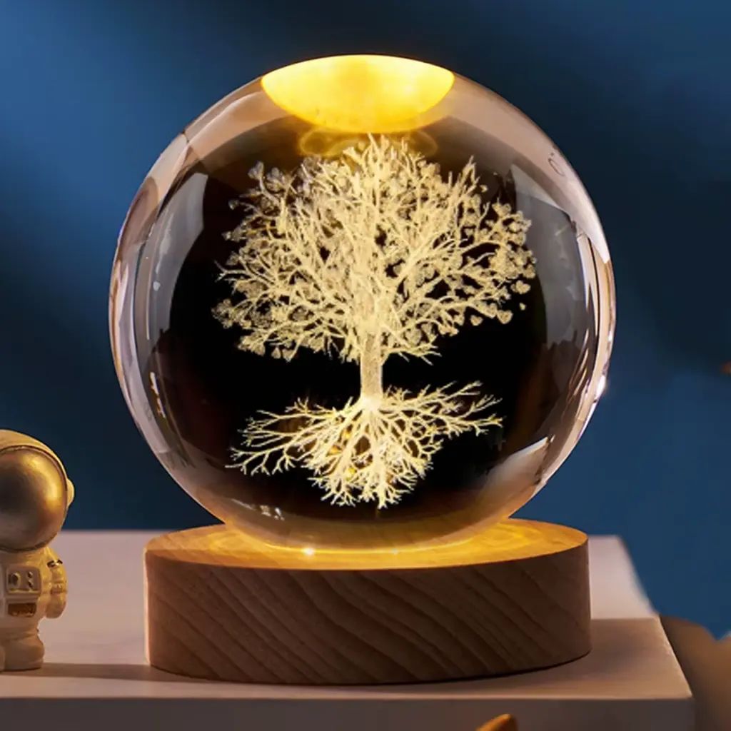 Foto de LAMPARA ESFERA DE VIDRIO ARBOL DE LA VIDA 8 CM.