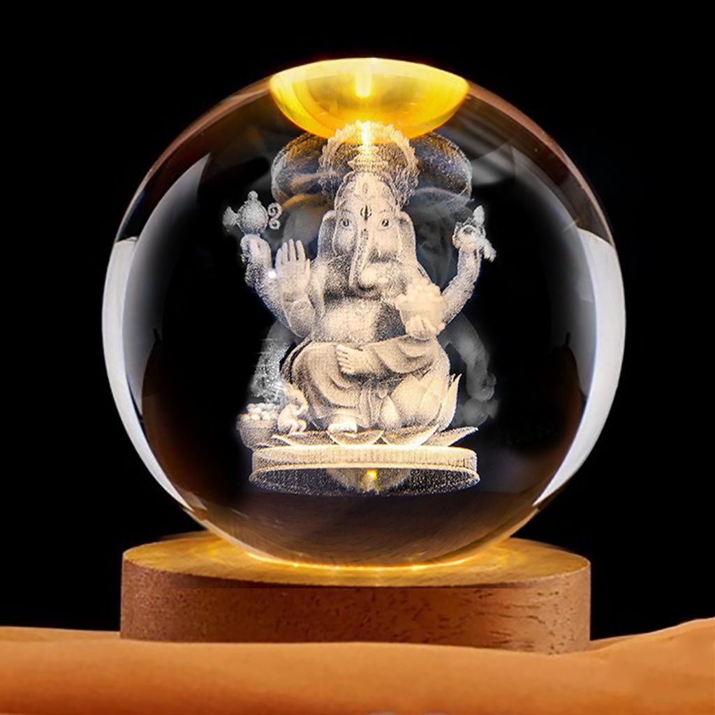 Foto de LAMPARA ESFERA DE VIDRIO GANESHA 6 CM.