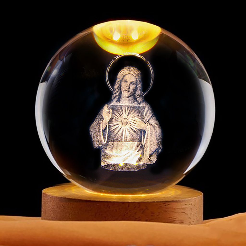 Foto de LAMPARA ESFERA DE VIDRIO JESUS MISERICORDIOSO 6 CM.
